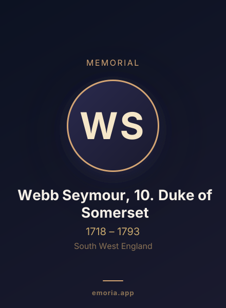 Memorial portrait of Webb Seymour, 10. Duke of Somerset