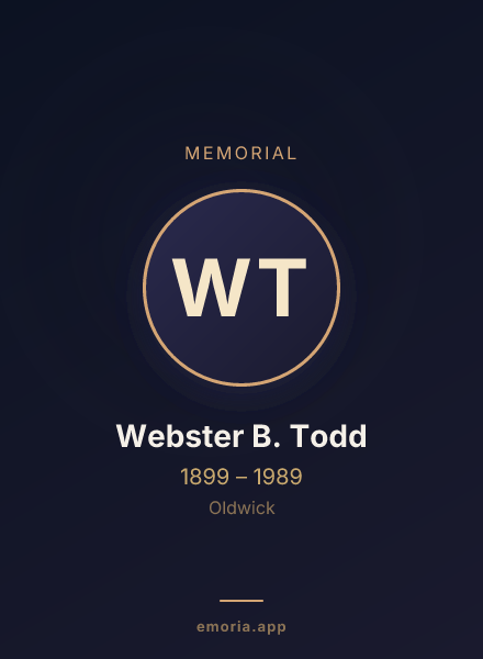 Memorial portrait of Webster B. Todd