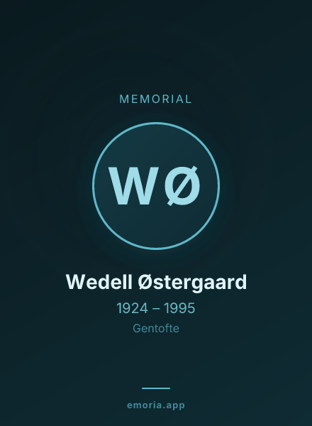 Memorial portrait of Wedell Østergaard
