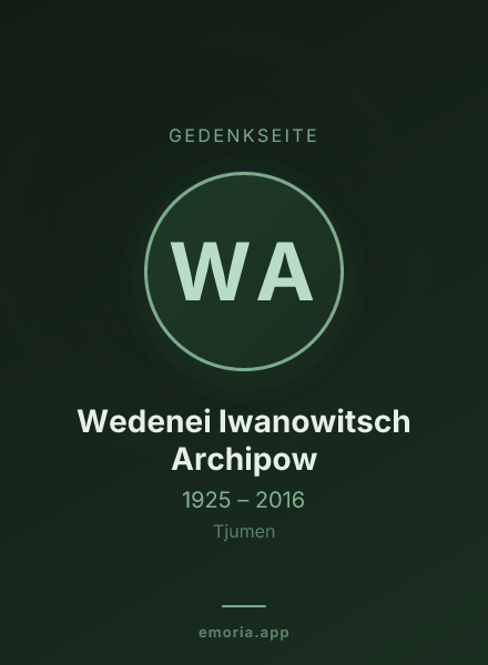 Gedenkportrait von Wedenei Iwanowitsch Archipow