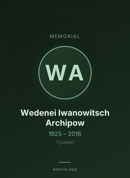 Memorial portrait of Wedenei Iwanowitsch Archipow