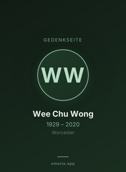 Gedenkportrait von Wee Chu Wong