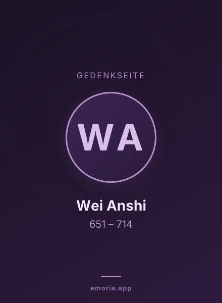 Gedenkportrait von Wei Anshi