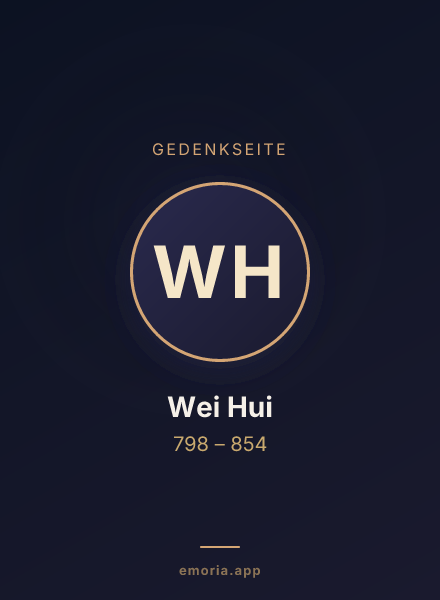 Gedenkportrait von Wei Hui