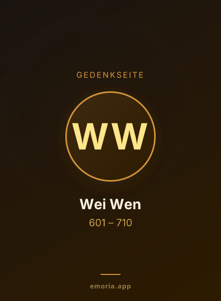 Gedenkportrait von Wei Wen