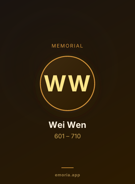Memorial portrait of Wei Wen
