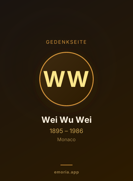 Gedenkportrait von Wei Wu Wei