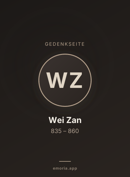 Gedenkportrait von Wei Zan