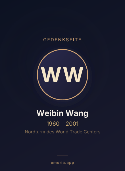 Gedenkportrait von Weibin Wang