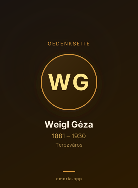 Gedenkportrait von Weigl Géza