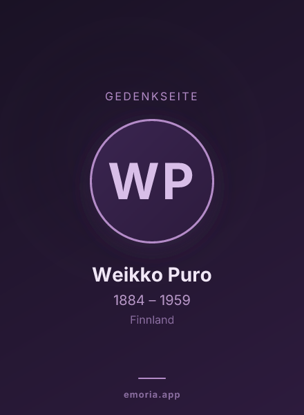 Gedenkportrait von Weikko Puro