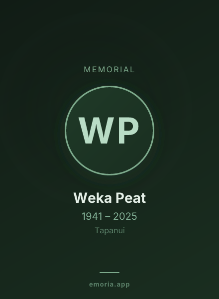 Memorial portrait of Weka Peat