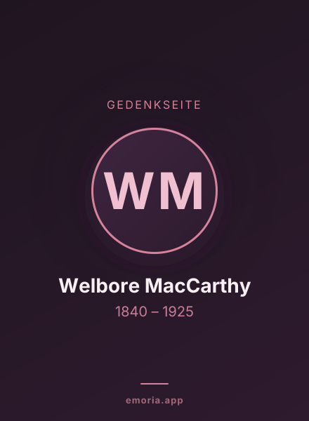 Gedenkportrait von Welbore MacCarthy