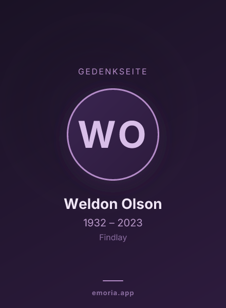 Gedenkportrait von Weldon Olson