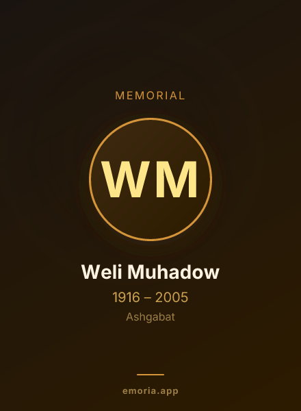 Memorial portrait of Weli Muhadow