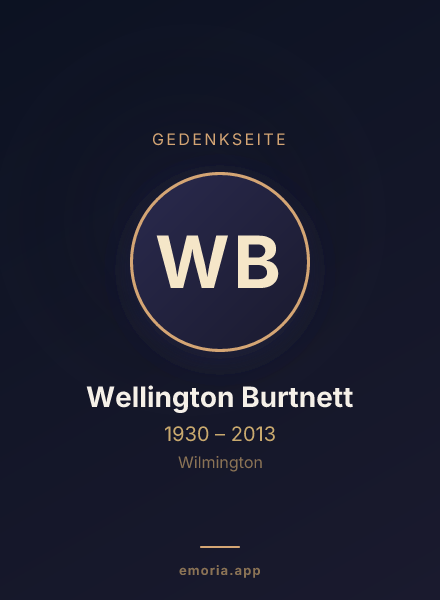 Gedenkportrait von Wellington Burtnett