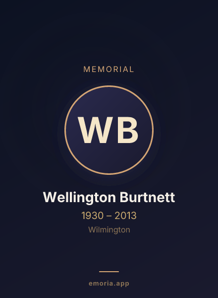 Memorial portrait of Wellington Burtnett