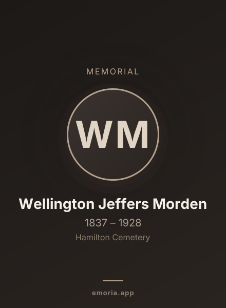 Memorial portrait of Wellington Jeffers Morden