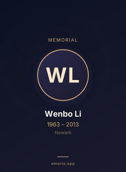 Memorial portrait of Wenbo Li