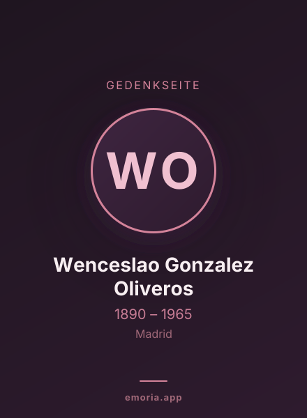 Gedenkportrait von Wenceslao Gonzalez Oliveros
