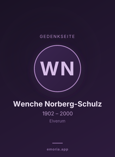 Gedenkportrait von Wenche Norberg-Schulz