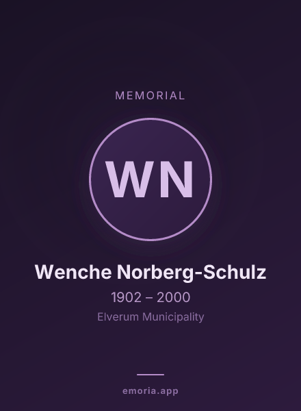 Memorial portrait of Wenche Norberg-Schulz