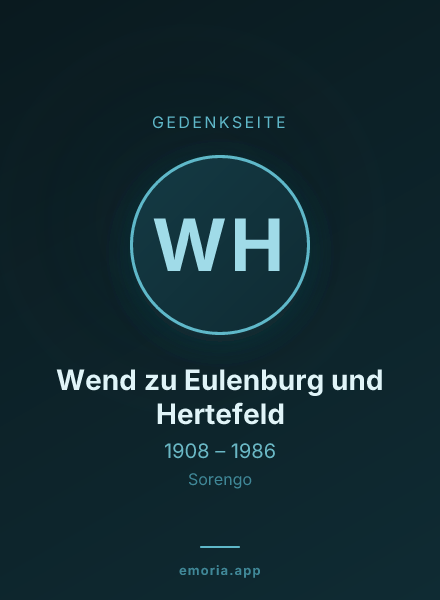 Gedenkportrait von Wend zu Eulenburg und Hertefeld