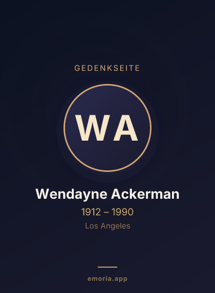 Gedenkportrait von Wendayne Ackerman