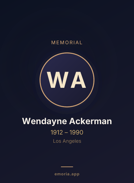 Memorial portrait of Wendayne Ackerman