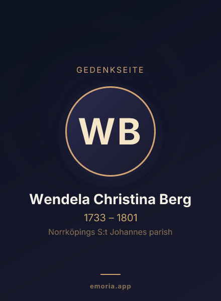 Gedenkportrait von Wendela Christina Berg