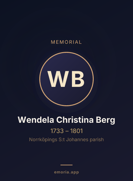 Memorial portrait of Wendela Christina Berg