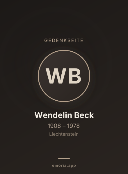 Gedenkportrait von Wendelin Beck
