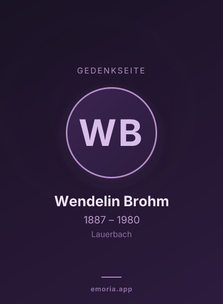 Gedenkportrait von Wendelin Brohm