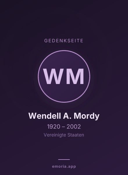 Gedenkportrait von Wendell A. Mordy