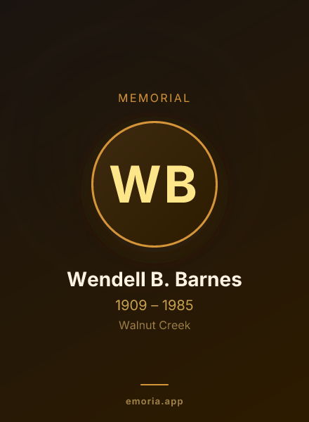 Memorial portrait of Wendell B. Barnes