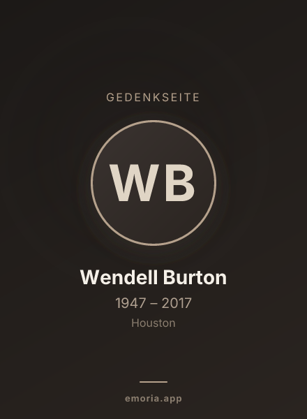 Gedenkportrait von Wendell Burton