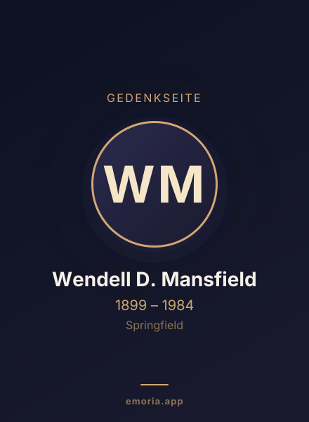 Gedenkportrait von Wendell D. Mansfield