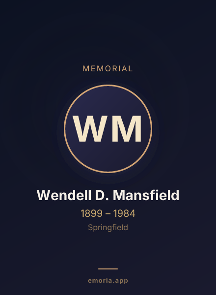 Memorial portrait of Wendell D. Mansfield
