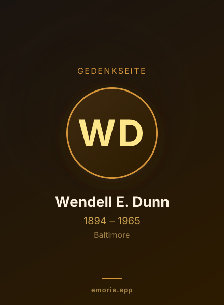 Gedenkportrait von Wendell E. Dunn