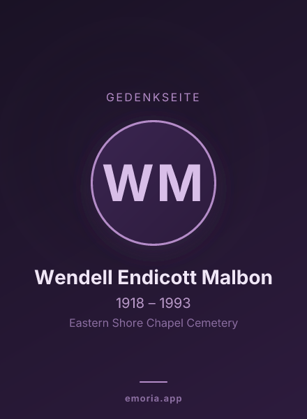 Gedenkportrait von Wendell Endicott Malbon