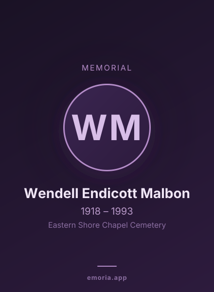 Memorial portrait of Wendell Endicott Malbon