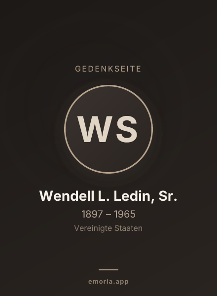 Gedenkportrait von Wendell L. Ledin, Sr.