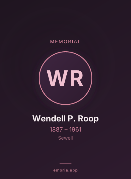 Memorial portrait of Wendell P. Roop