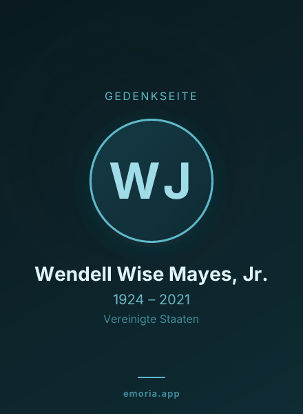 Gedenkportrait von Wendell Wise Mayes, Jr.