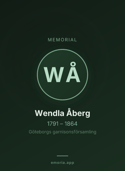 Memorial portrait of Wendla Åberg