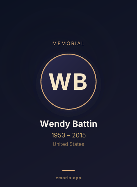 Memorial portrait of Wendy Battin