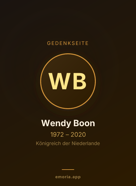 Gedenkportrait von Wendy Boon