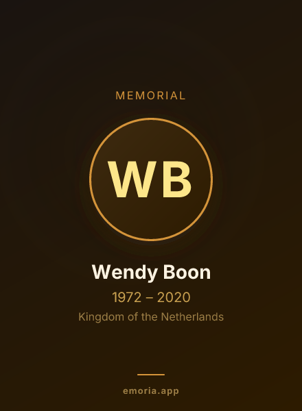 Memorial portrait of Wendy Boon