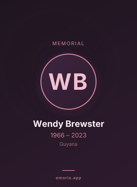 Memorial portrait of Wendy Brewster
