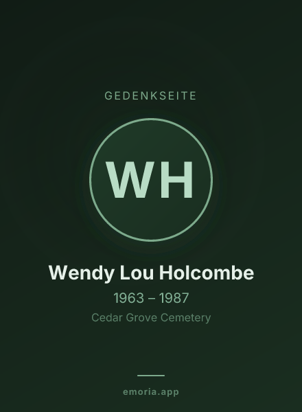Gedenkportrait von Wendy Lou Holcombe